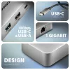 Axagon HMC-CUB83X2 USB 10Gbps 7in1 stotelė, 2x USB-A, USB-C, HDMI & DP 4K/144Hz, RJ-45, PD 100W