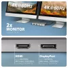 Axagon HMC-CUB83X2 USB 10Gbps 7in1 stotelė, 2x USB-A, USB-C, HDMI & DP 4K/144Hz, RJ-45, PD 100W