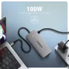 Axagon HMC-CUB83X2 USB 10Gbps 7in1 stotelė, 2x USB-A, USB-C, HDMI & DP 4K/144Hz, RJ-45, PD 100W