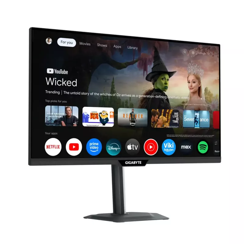 27 colių GIGABYTE M27QS 2K QHD išmanusis monitorius — 2560x1440, 180Hz, 1ms, 350 cd/m², FreeSync, DisplayHDR400, HDMI 2.0, DP 1.4