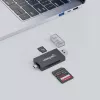 Manhattan USB-A / USB-C kombinuotas kelių kortelių skaitytuvas/rašytuvas, 5 Gbps (USB 3.2 Gen1), vyriškas USB-A ir USB-C, lizdai microSD ir SD/MMC, mini formatas, SuperSpeed USB, juodas/skaidrus, trejų metų garantija