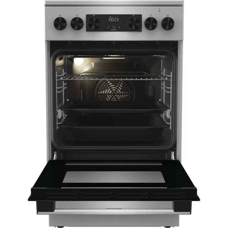 Gorenje GECS5C70XA laisvai pastatoma viryklė su elektrine keramine kaitlente, nerūdijantis plienas