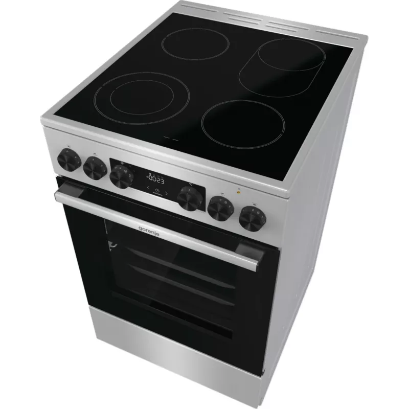 Gorenje GECS5C70XA laisvai pastatoma viryklė su elektrine keramine kaitlente, nerūdijantis plienas
