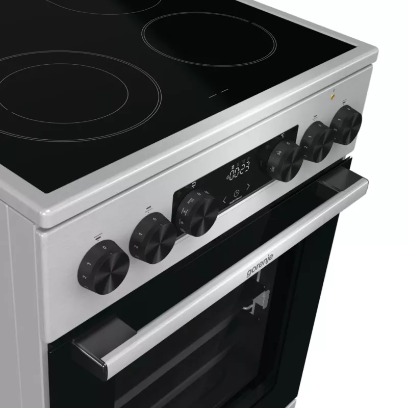Gorenje GECS5C70XA laisvai pastatoma viryklė su elektrine keramine kaitlente, nerūdijantis plienas