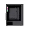PC korpusas GEMBIRD Fornax 2500 Midi Tower juodas – ATX/ITX, grūdintas stiklas, RGB, 3x120mm priekyje, 2x2,5 colio vietos