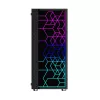 PC korpusas GEMBIRD Fornax 2500 Midi Tower juodas – ATX/ITX, grūdintas stiklas, RGB, 3x120mm priekyje, 2x2,5 colio vietos