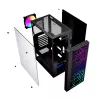 PC korpusas GEMBIRD Fornax 2500 Midi Tower juodas – ATX/ITX, grūdintas stiklas, RGB, 3x120mm priekyje, 2x2,5 colio vietos