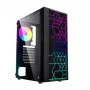 PC korpusas GEMBIRD Fornax 2500 Midi Tower juodas – ATX/ITX, grūdintas stiklas, RGB, 3x120mm priekyje, 2x2,5 colio vietos
