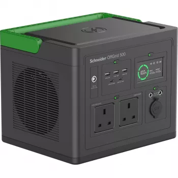 APC SE OffGrid Portable Power Station 500 – nešiojama elektrinė stotelė, 500 W, Li-Ion, LCD, 2x UK lizdai, 3x USB-A, 2x USB-C, 3x 12V, belaidis įkrovimas