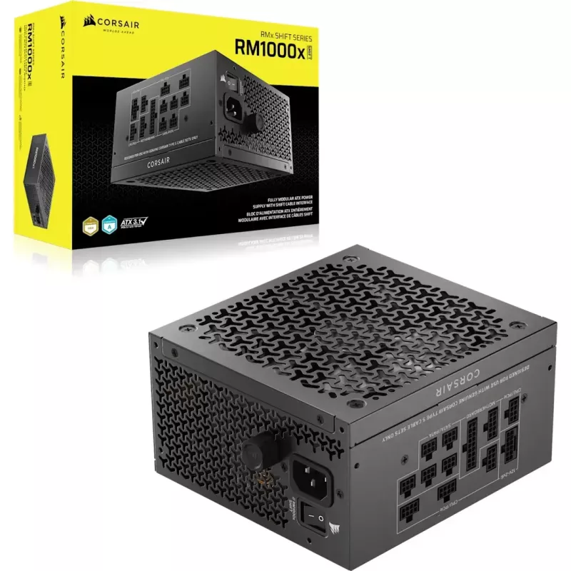 Maitinimo blokas CORSAIR RMx Shift Series RM1000x 1000 W ATX 24-pin 80 PLUS Gold, juodas, 140 mm ventiliatorius