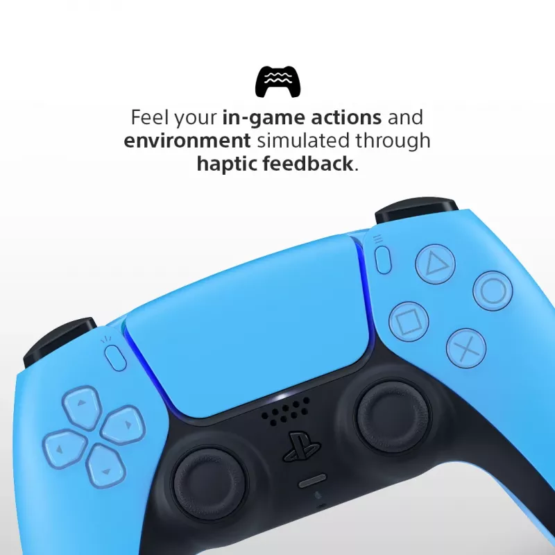 Žaidimų pultas Sony DualSense v3 Mėlynas — Bluetooth/USB, USB-C, įmontuota baterija, suderinamas su PlayStation 5