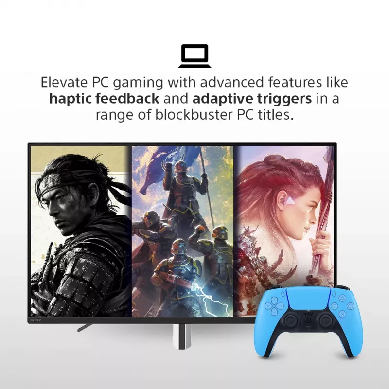 Žaidimų pultas Sony DualSense v3 Mėlynas — Bluetooth/USB, USB-C, įmontuota baterija, suderinamas su PlayStation 5