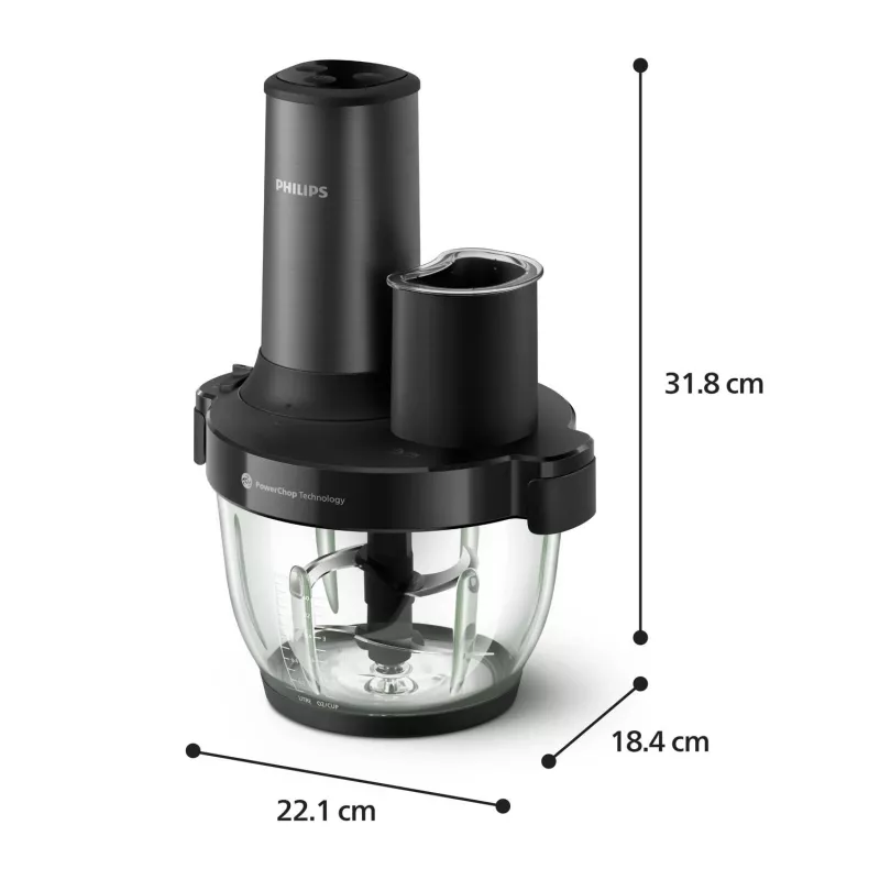 Philips 5000 serijos HR1507/00 elektrinis smulkintuvas 2 l 650 W Juodas