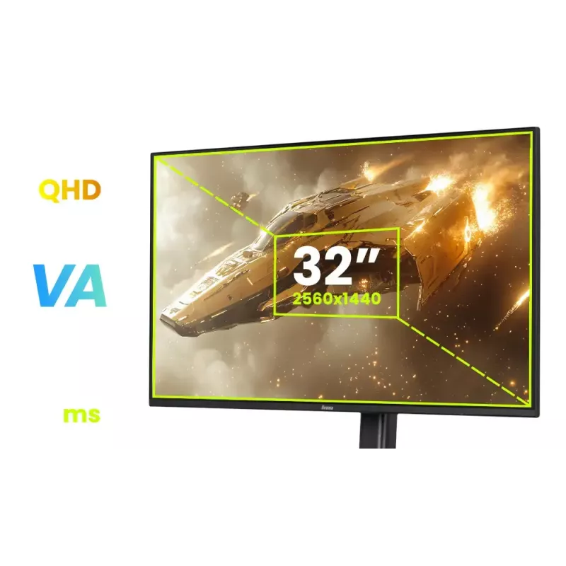 Monitorius IIYAMA G-MASTER GB3295QSU-B1 31,5 col. (80 cm) Quad HD 2560x1440 LED, garsiakalbiai, USB 3.2 jungtis, aukštis reguliuojamas, VESA