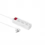Microconnect GRU0033WS 3 m 3 lizdų ilgintuvas baltas