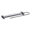 Manhattan USB-C stotelė / centras su kortelių skaitytuvu ir MST, prievadai (x7): Ethernet, HDMI (x2 4k@60Hz), USB-A (x3) ir USB-C, su Power Delivery (PD) 100W – reikalingas išorinis USB-C įkroviklis (neįtrauktas). Maitinama per USB (nereikia išorinio mait