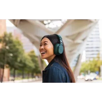 Belaidės ausinės su lankeliu Fairphone Fairbuds XL — Bluetooth, USB-C, skambučiai ir muzika, 20–20000 Hz, 10 m atstumas, žalios
