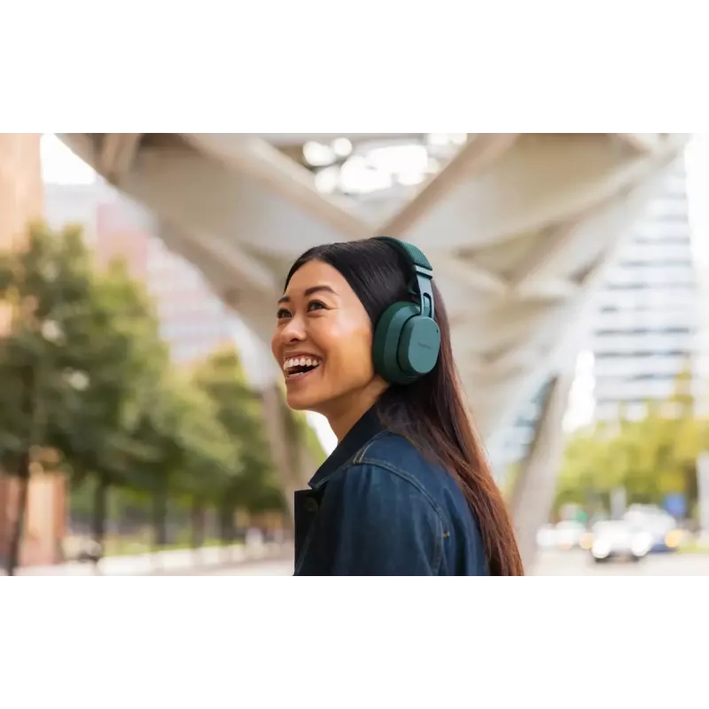 Belaidės ausinės su lankeliu Fairphone Fairbuds XL — Bluetooth, USB-C, skambučiai ir muzika, 20–20000 Hz, 10 m atstumas, žalios