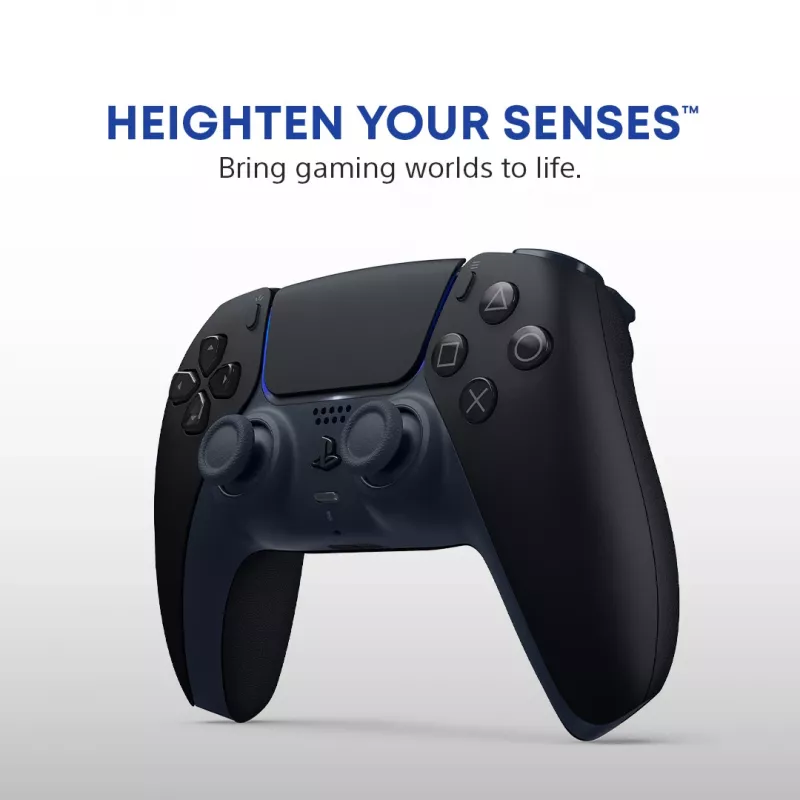 Žaidimų pultas Sony DualSense v3 Juodas – Bluetooth / USB-C, PS5, įmontuota baterija, laidinis ir belaidis