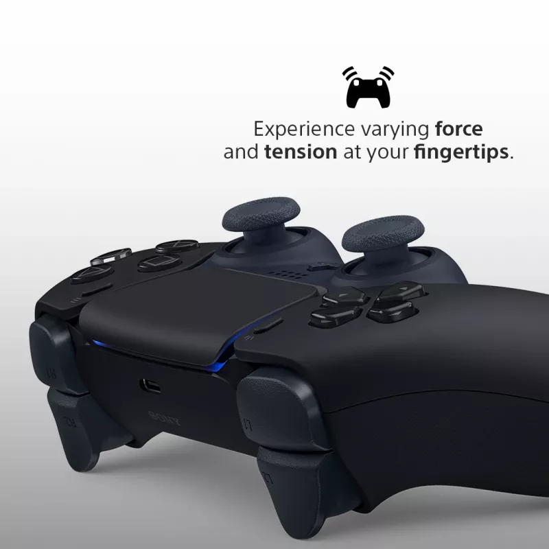 Žaidimų pultas Sony DualSense v3 Juodas – Bluetooth / USB-C, PS5, įmontuota baterija, laidinis ir belaidis