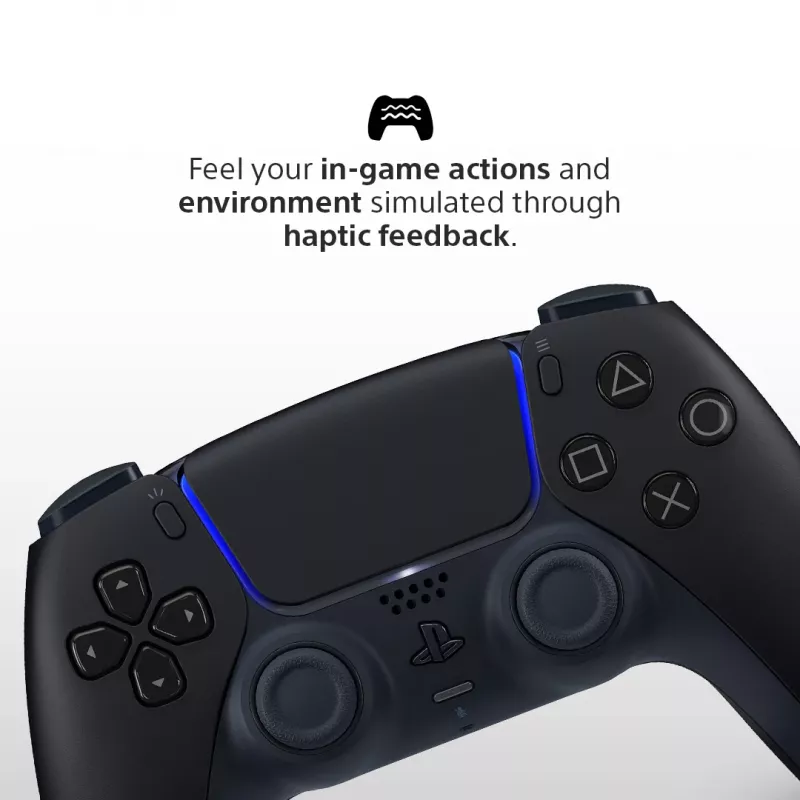 Žaidimų pultas Sony DualSense v3 Juodas – Bluetooth / USB-C, PS5, įmontuota baterija, laidinis ir belaidis