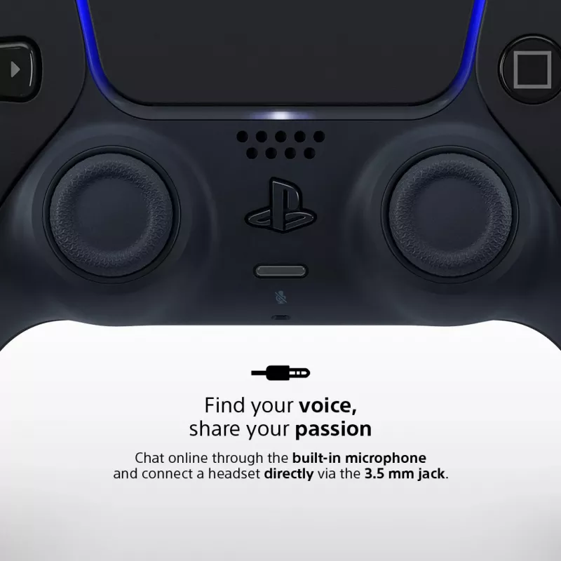 Žaidimų pultas Sony DualSense v3 Juodas – Bluetooth / USB-C, PS5, įmontuota baterija, laidinis ir belaidis