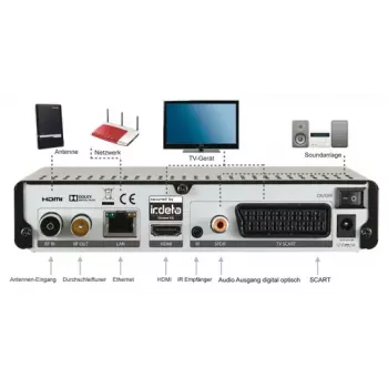 Skaitmeninis imtuvas DigitalBox IMPERIAL T2 IR juodas