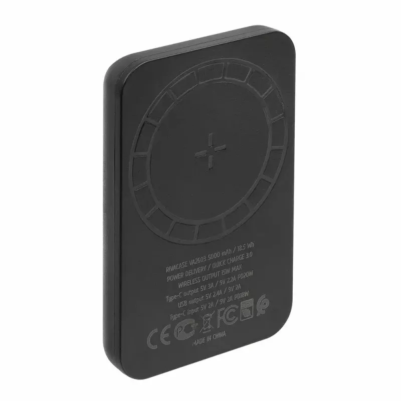Power Bank Rivacase VA2603 5000 mAh USB-A USB-C belaidžiu įkrovimu