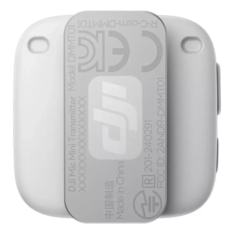 Belaidis kūno siųstuvas DJI CP.RN.00000430.01 — 100–20000 Hz, 3,87 V baterija, iki 11,5 h, baltas, 26,1×26,6×16 mm