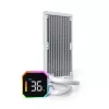 Montech HyperFlow Digital 240 – Viso viename skysčio aušintuvas procesoriui, 240 mm radiatorius, 2x120 mm ventiliatoriai, baltas