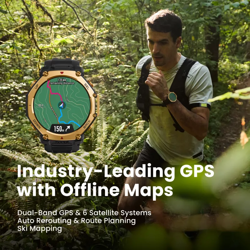 Išmanusis laikrodis Amazfit T-Rex 3 Pro AMOLED 1,5 colio GPS Wi-Fi 700 mAh