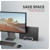 Axagon STND-VG aliumininis stovas vertikaliam nešiojamojo kompiuterio pastatymui 10–17,3 col., reguliuojamas plyšio plotis 9,5–25,5 mm, pilka versija