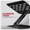 Stovas nešiojamam kompiuteriui ir planšetei AXAGON STND-LQB 10 inch–17,3 inch, aliuminis, juodas, reguliuojamas aukštis 0–20,5 cm ir pasvirimas 0–180°