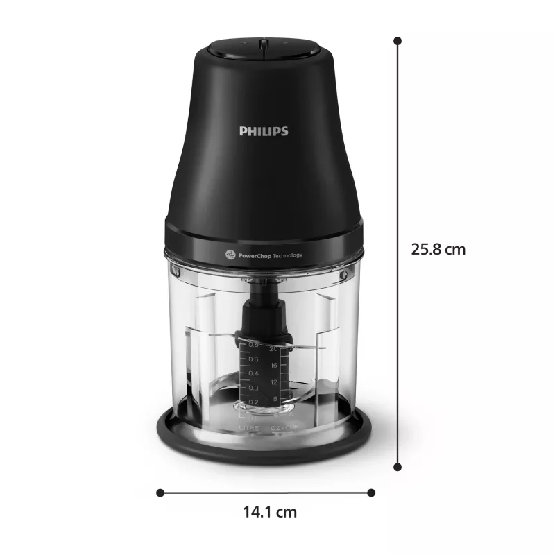 Elektrinis smulkintuvas Philips HR1501/00 1 L 450 W Juodas 5000 RPM plastikinis dubuo nerūdijančio plieno peilis 220-240V 50-60Hz