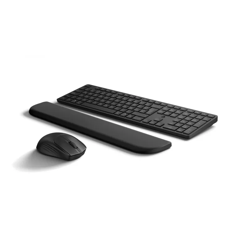 Klaviatūros ir pelės rinkinys HP Multi-device USB/Bluetooth PR585C su riešo atrama, juodas, pelė įtraukta