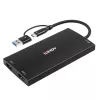 Lindy 43430 vaizdo kabelio adapteris 0,11 m USB Type-C 2 x HDMI juodas