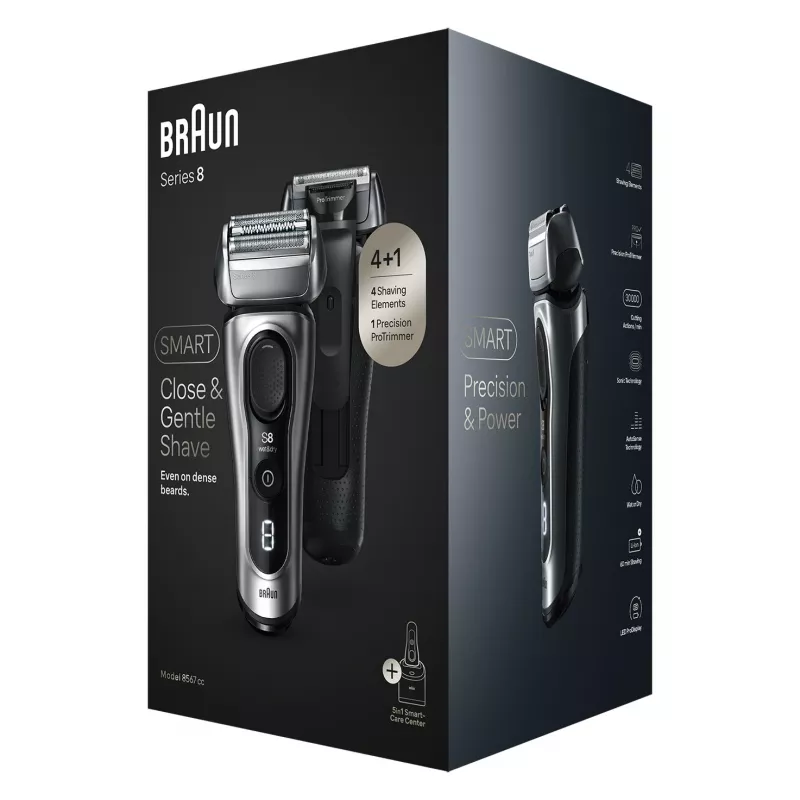 Elektrinis skustuvas BRAUN Series 8 8567cc System šlapiam ir sausam skutimui su įkrovimo ir valymo stotele