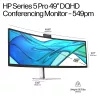 HP Series 5 Pro 49 colių DQHD konferencinis monitorius - 549pm, 124,5 cm (49 colių), 5120 x 1440 pikselių, Dual QHD, LCD, 5 ms, Juodas