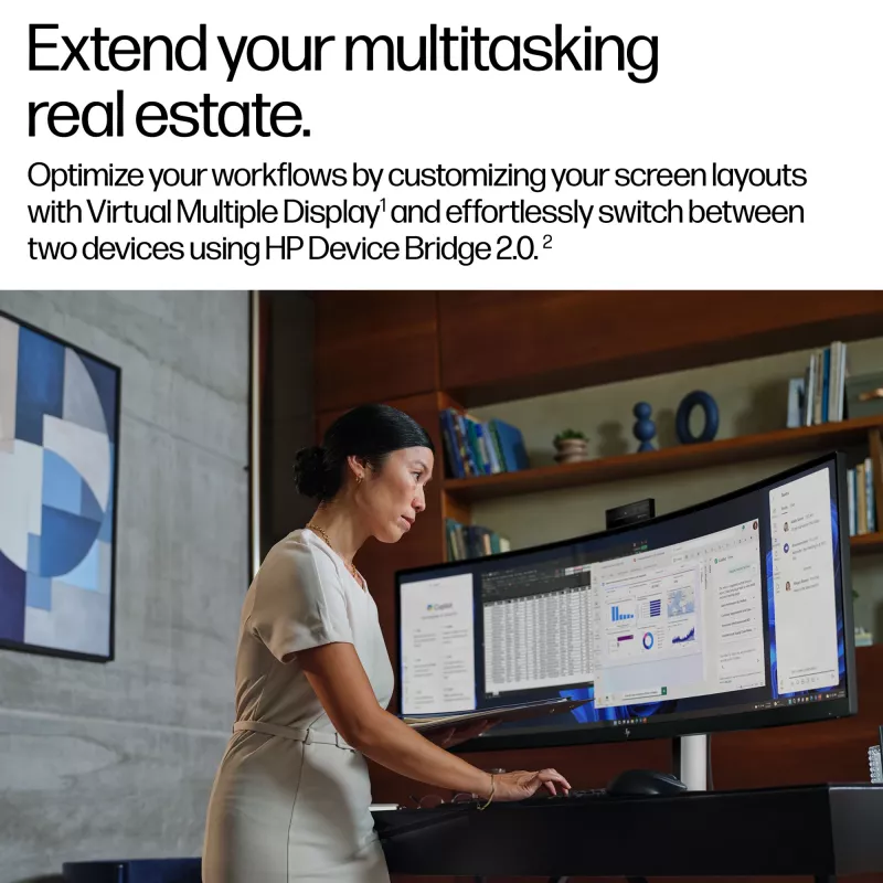 HP Series 5 Pro 49 colių DQHD konferencinis monitorius - 549pm, 124,5 cm (49 colių), 5120 x 1440 pikselių, Dual QHD, LCD, 5 ms, Juodas