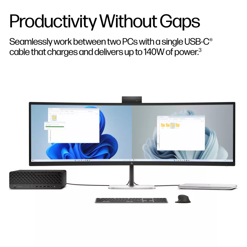 HP Series 5 Pro 49 colių DQHD konferencinis monitorius - 549pm, 124,5 cm (49 colių), 5120 x 1440 pikselių, Dual QHD, LCD, 5 ms, Juodas
