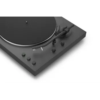 Patefono grotuvas su diržine pavara Sony PS-LX3BT automatinis, juodas, Bluetooth aptX/aptX-Adaptive/SBC, 430×367×118 mm