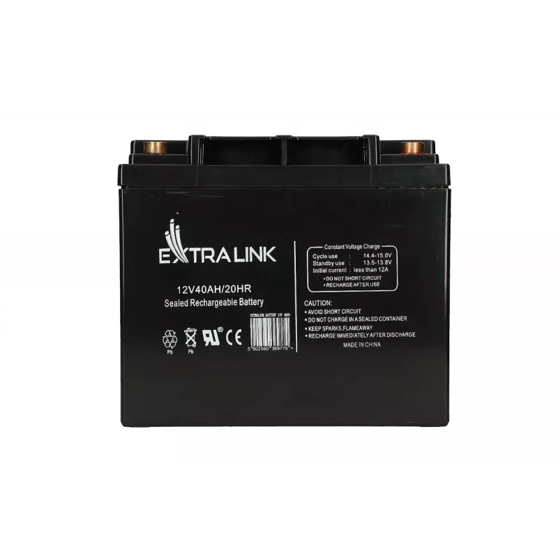 Extralink AGM sandaria švino-rūgšties akumuliatorius 12V 40Ah, nereikalaujantis priežiūros, VRLA, 12,2 kg