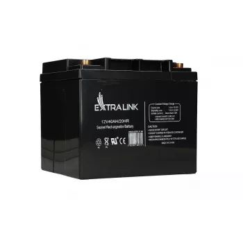 Extralink AGM sandaria švino-rūgšties akumuliatorius 12V 40Ah, nereikalaujantis priežiūros, VRLA, 12,2 kg