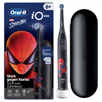 Oral-B iO Kids Spiderman besielis vaikiškas dantų šepetėlis, juodas