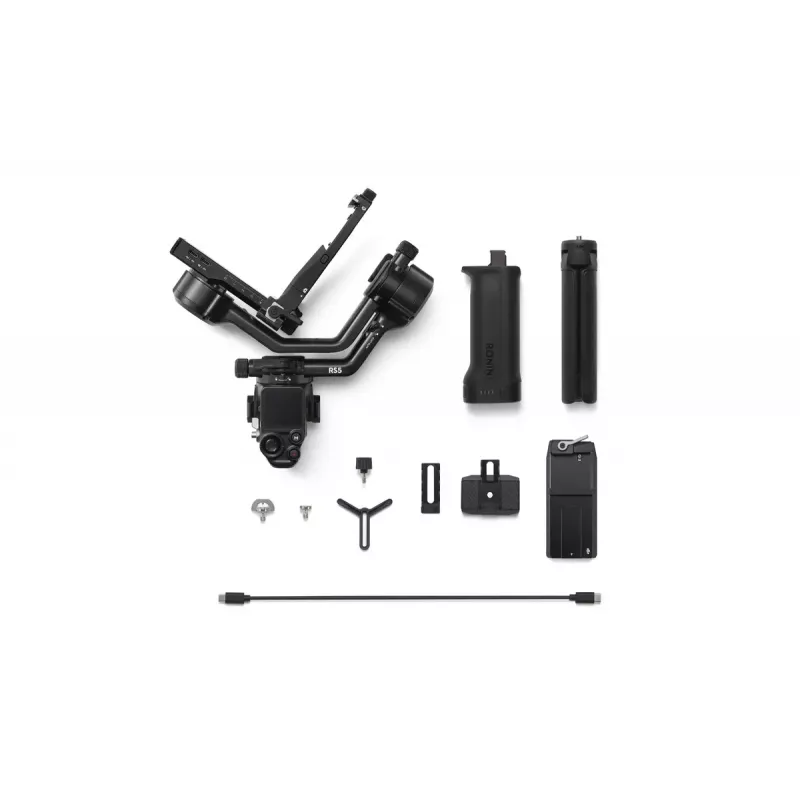 Rankinis kameros stabilizatorius DJI RS 5 — aliuminis, juodas, 30 h veikimo laikas, 1,46 kg