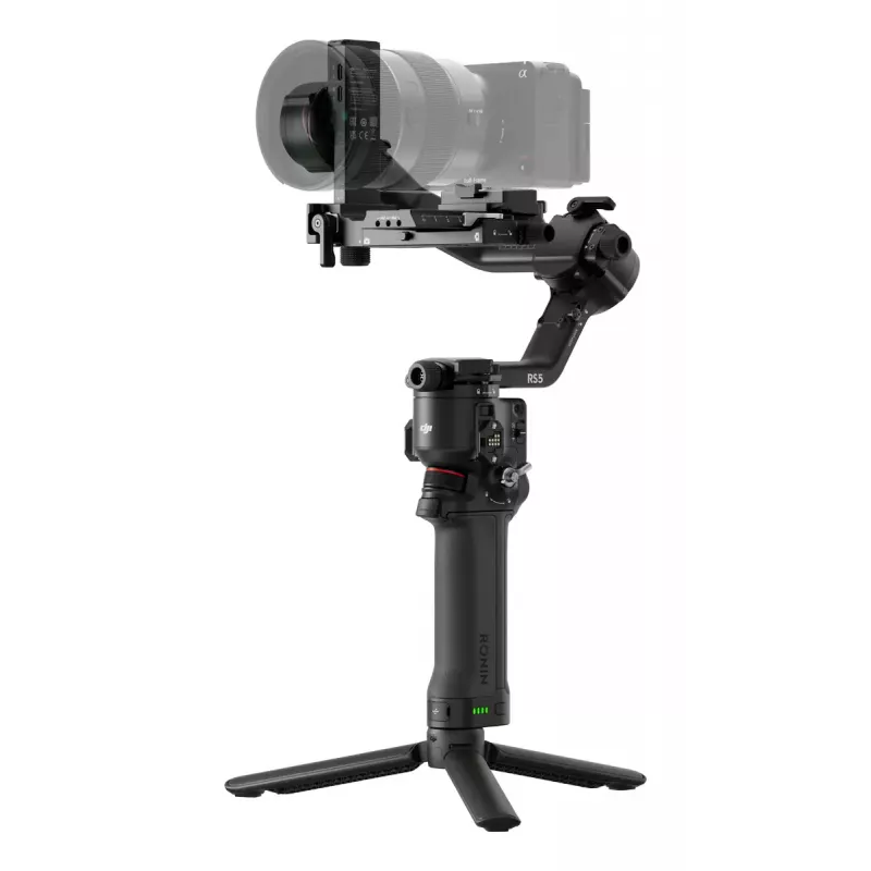 Rankinis kameros stabilizatorius DJI RS 5 — aliuminis, juodas, 30 h veikimo laikas, 1,46 kg