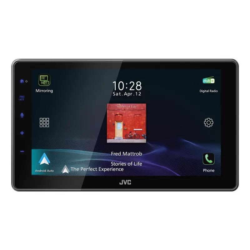 Automobilinis multimedijos imtuvas JVC KW-M795DBW, 2-DIN, 9 colių talpinis ekranas, 200W, Wi-Fi dual-band, Bluetooth, DAB+/FM/AM