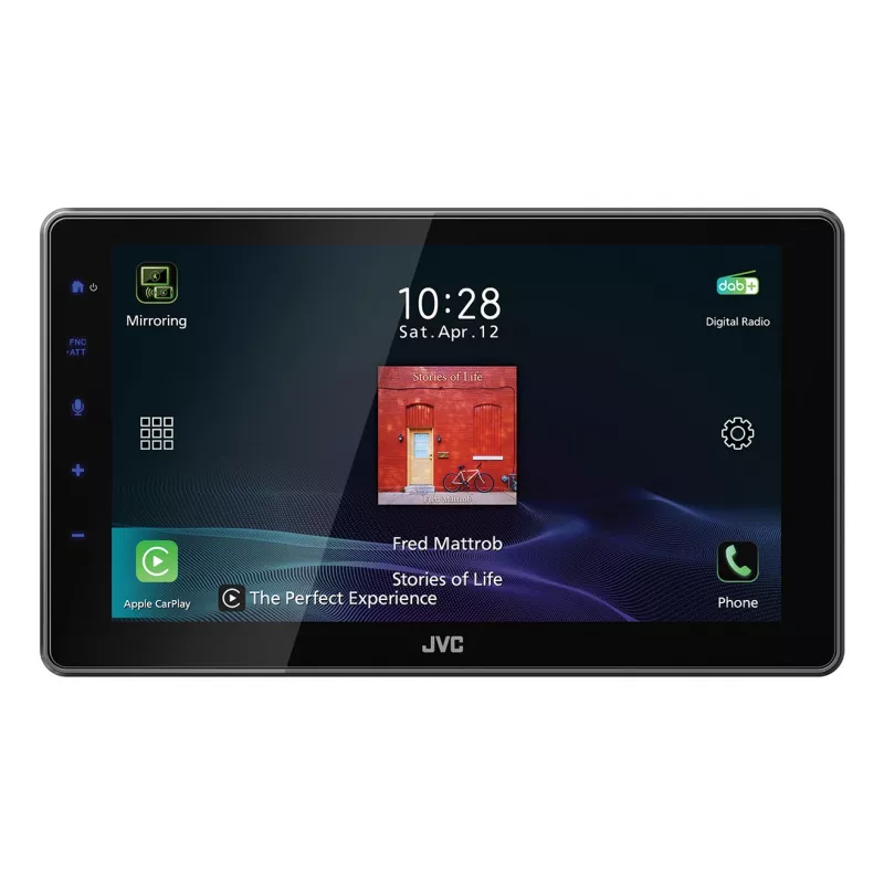 Automobilinis multimedijos imtuvas JVC KW-M795DBW, 2-DIN, 9 colių talpinis ekranas, 200W, Wi-Fi dual-band, Bluetooth, DAB+/FM/AM