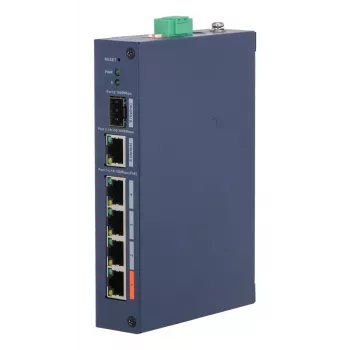 Valdomas pramoninis jungiklis DAHUA CHS4106-4ET-60 — 6 prievadai, 4x PoE 10/100, L2, 4,8 Gbit/s, 8000 MAC