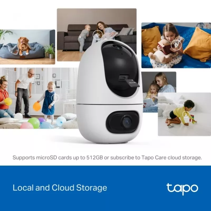 IP stebėjimo kamera TP-Link Tapo C245D 2304×1296, 3.1 mm objektyvas, 104,3° horiz., lubų/sienos montavimas, belaidė, vidaus, balta